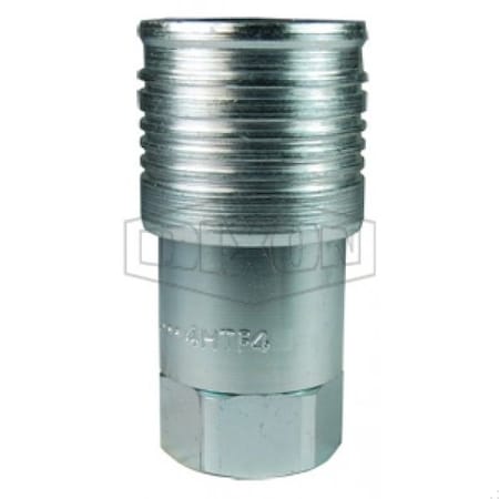 Dixon DQC HT Flushface Female Coupler, 1-1/2-11 Nominal, Female BSPP, Steel 12HTBF12